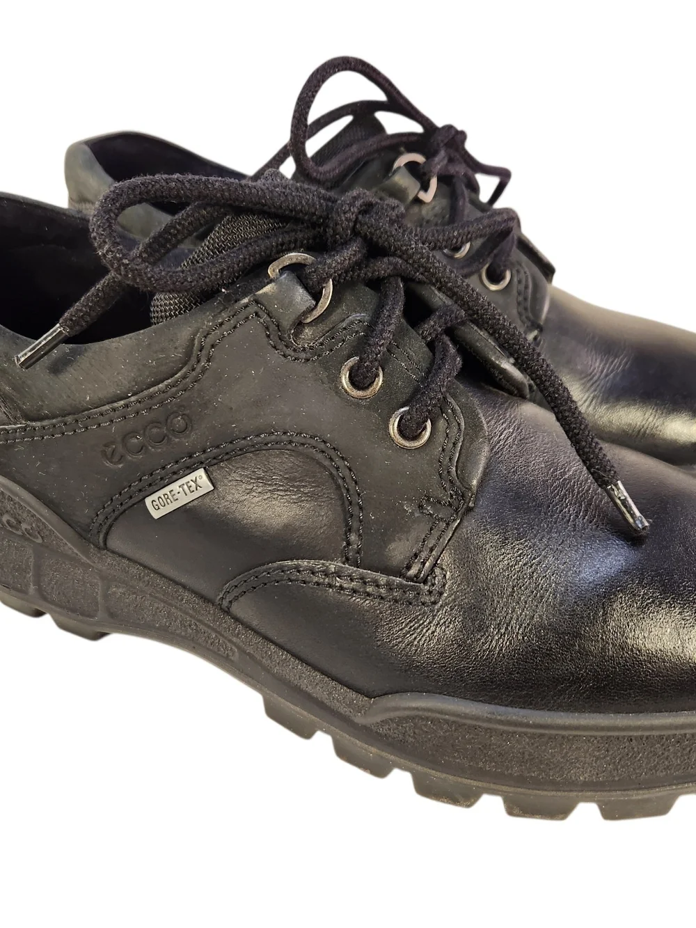 ECCO TRACK GORETEX MEN LACES SHOES BLACK COLOR SIZE  40/ 7